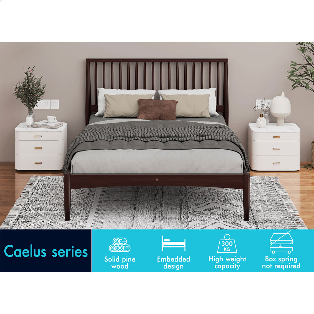 ALFORDSON Bed Frame Queen Double King Single Size Wooden Mattress Base White/Oak - Picture 530 of 864