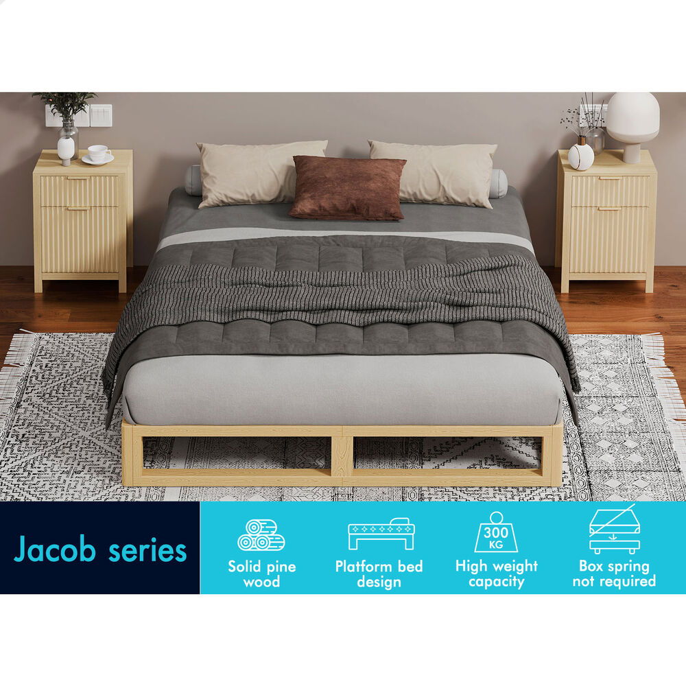 ALFORDSON Bed Frame Queen Double King Single Size Wooden Mattress Base JACOB - Picture 48 of 57