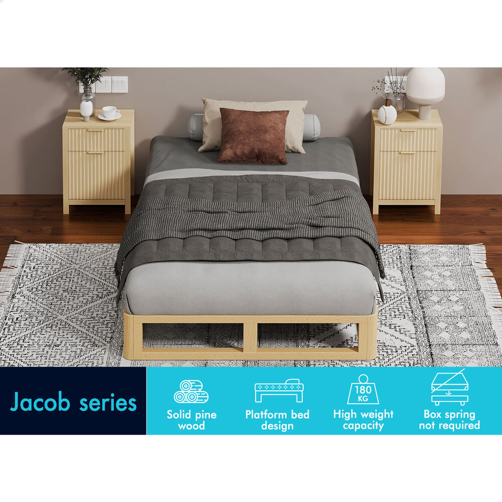 ALFORDSON Bed Frame Queen Double King Single Size Wooden Mattress Base JACOB - Picture 15 of 57