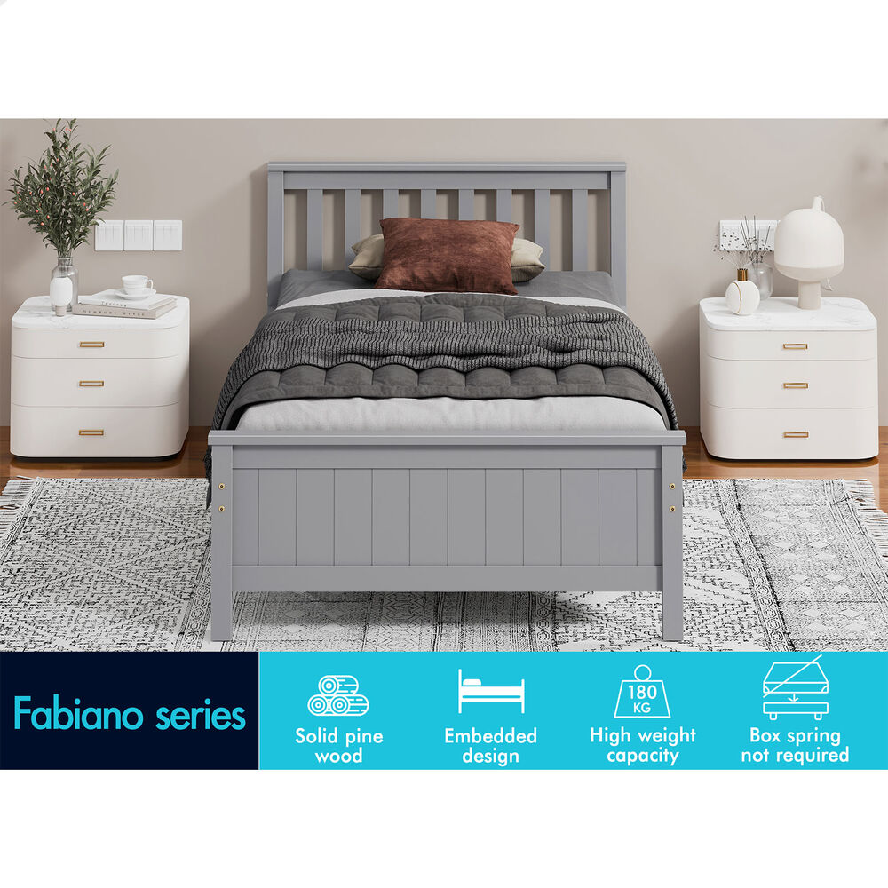 ALFORDSON Bed Frame Queen Double King Single Size Wooden Mattress Base White/Oak - Picture 770 of 864