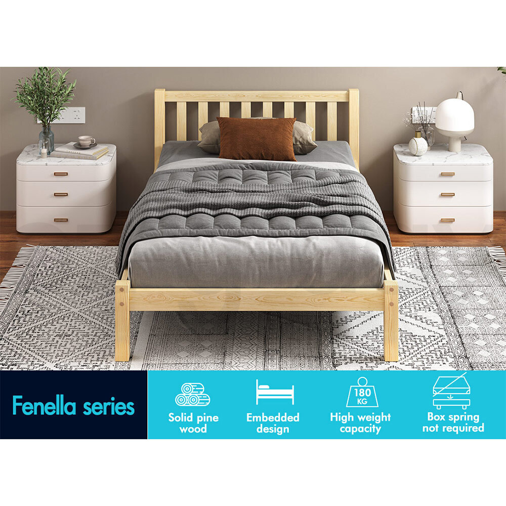 ALFORDSON Bed Frame Queen Double King Single Size Wooden Mattress Base Fenella - Picture 82 of 146