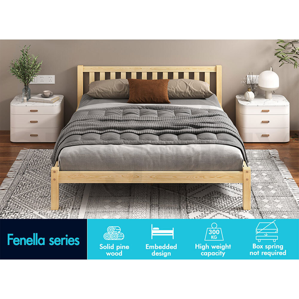 ALFORDSON Bed Frame Queen Double King Single Size Wooden Mattress Base Fenella - Picture 106 of 146