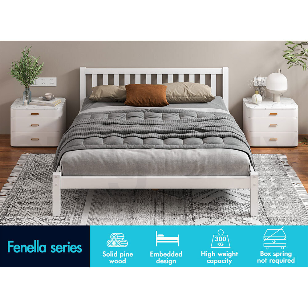 ALFORDSON Bed Frame Queen Double King Single Size Wooden Mattress Base Fenella - Picture 46 of 146