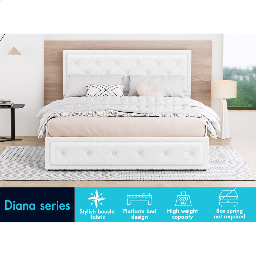 ALFORDSON Bed Frame Double Queen King RGB LED Gas Lift Storage Base Leather - Picture 1,834 of 1,903