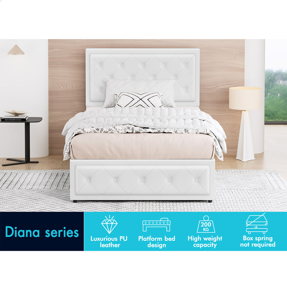 ALFORDSON Bed Frame Double Queen King RGB LED Gas Lift Storage Base Leather - Picture 580 of 1,903