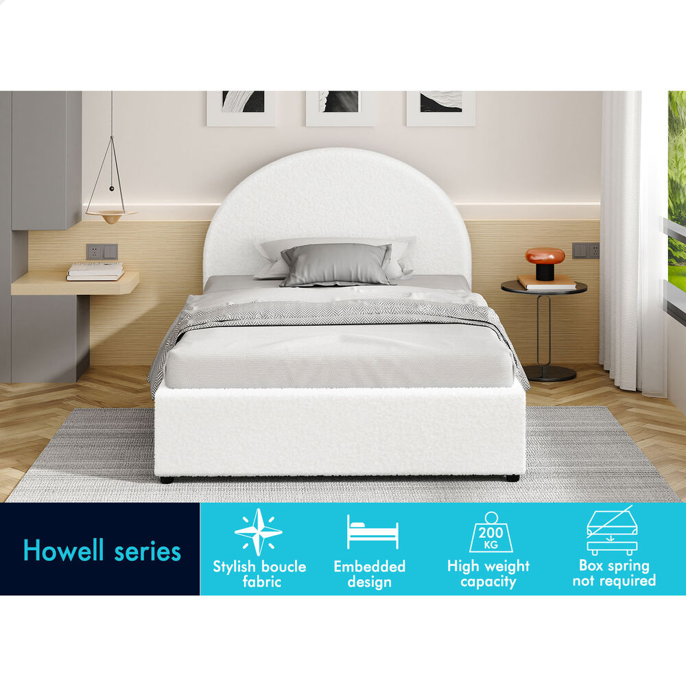 ALFORDSON Bed Frame Queen Double King Single Gas Lift-up Storage Leather Boucle - Picture 197 of 239