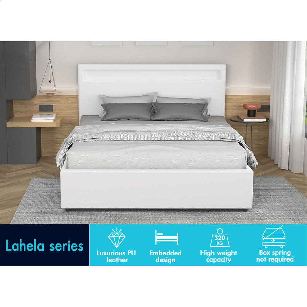 ALFORDSON Bed Frame Double Queen King RGB LED Gas Lift Storage Base - Picture 39 of 145