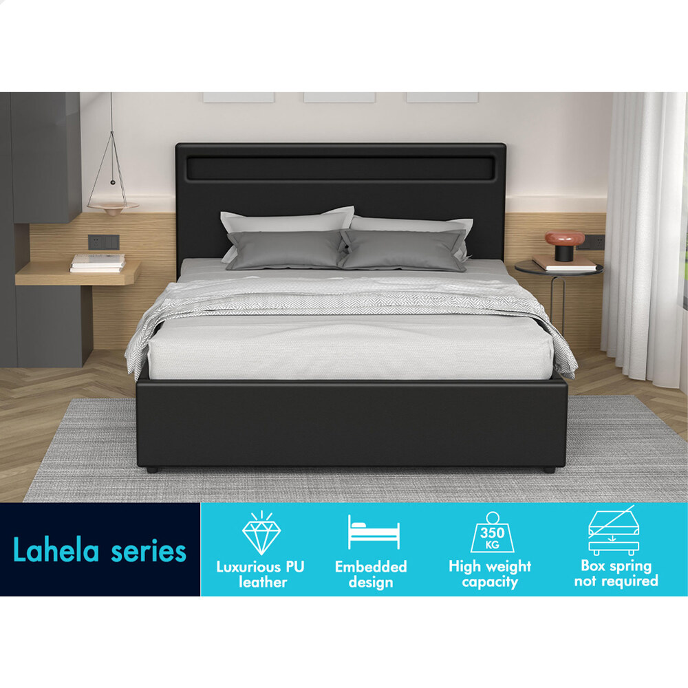 ALFORDSON Bed Frame Double Queen King RGB LED Gas Lift Storage Base - Picture 75 of 145