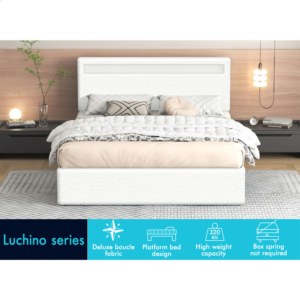 ALFORDSON Bed Frame Double Queen King Single RGB LED Gas Lift Storage Base - Picture 7 of 225