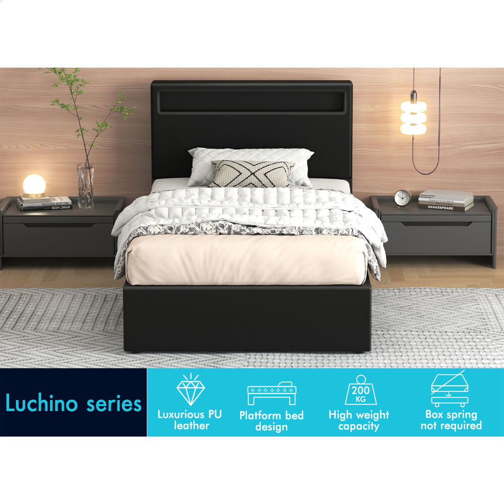 ALFORDSON Bed Frame Double Queen King Single RGB LED Gas Lift Storage Base - Picture 205 of 225