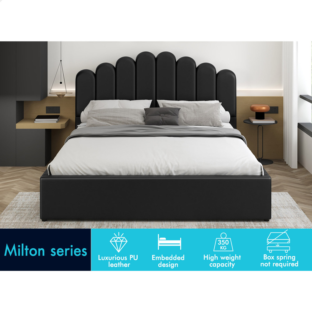ALFORDSON Bed Frame Queen Double King Single Gas Lift Storage Leather Boucle - Picture 79 of 244