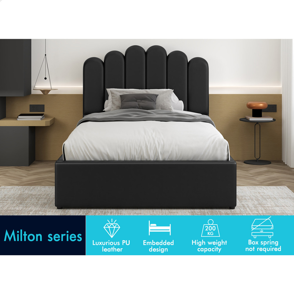 ALFORDSON Bed Frame Queen Double King Single Gas Lift Storage Leather Boucle - Picture 127 of 244