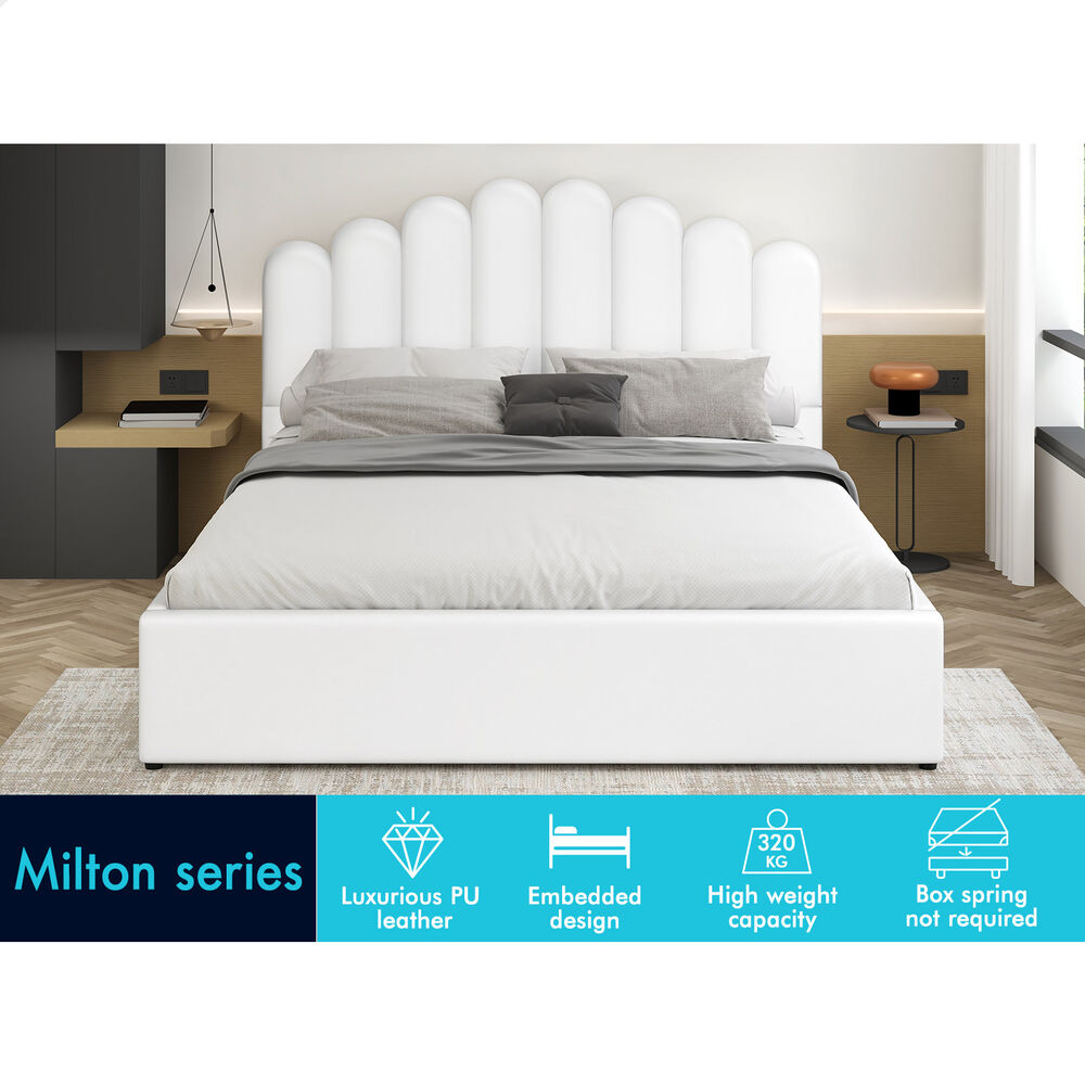 ALFORDSON Bed Frame Queen Double King Single Gas Lift Storage Leather Boucle - Picture 186 of 244