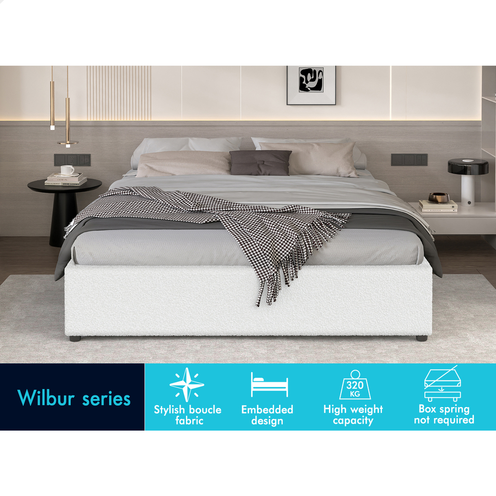 ALFORDSON Bed Frame Queen Double King Single Gas Lift Storage Fabric Boucle - Picture 3 of 361
