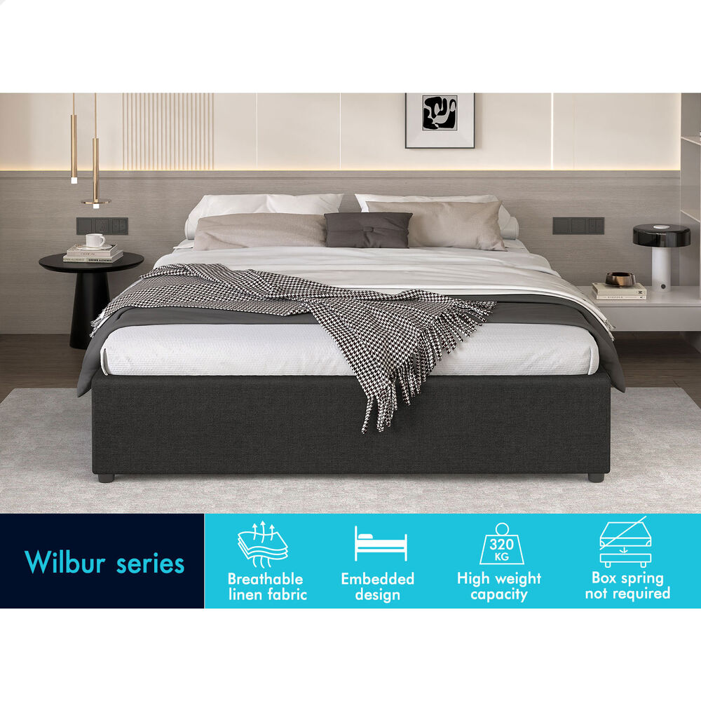 ALFORDSON Bed Frame Queen Double King Single Gas Lift Storage Fabric Boucle - Picture 15 of 361