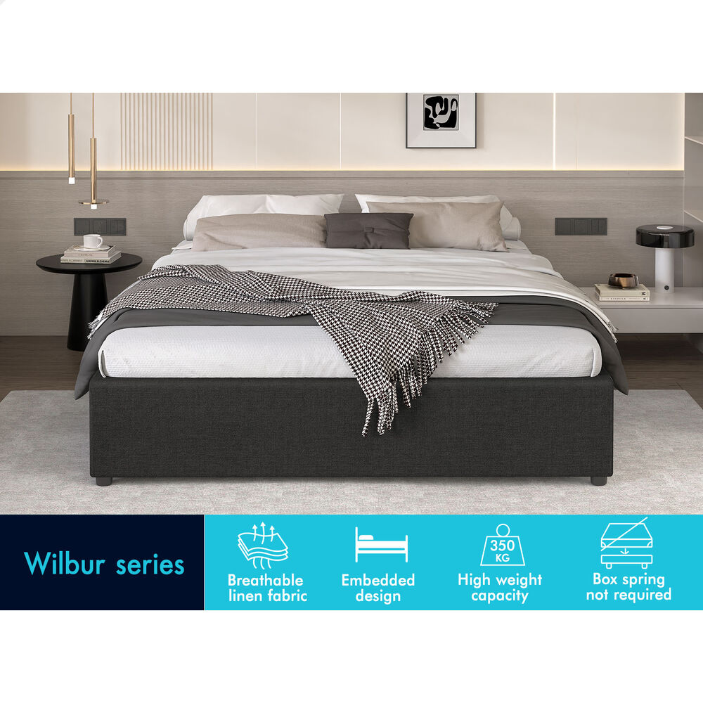 ALFORDSON Bed Frame Queen Double King Single Gas Lift Storage Fabric Boucle - Picture 87 of 361