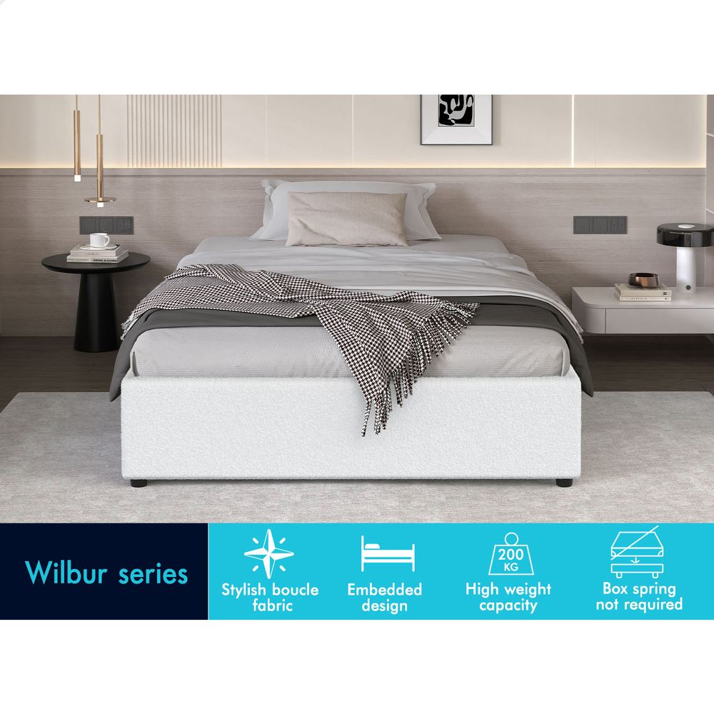 ALFORDSON Bed Frame Queen Double King Single Gas Lift Storage Fabric Boucle - Picture 147 of 361
