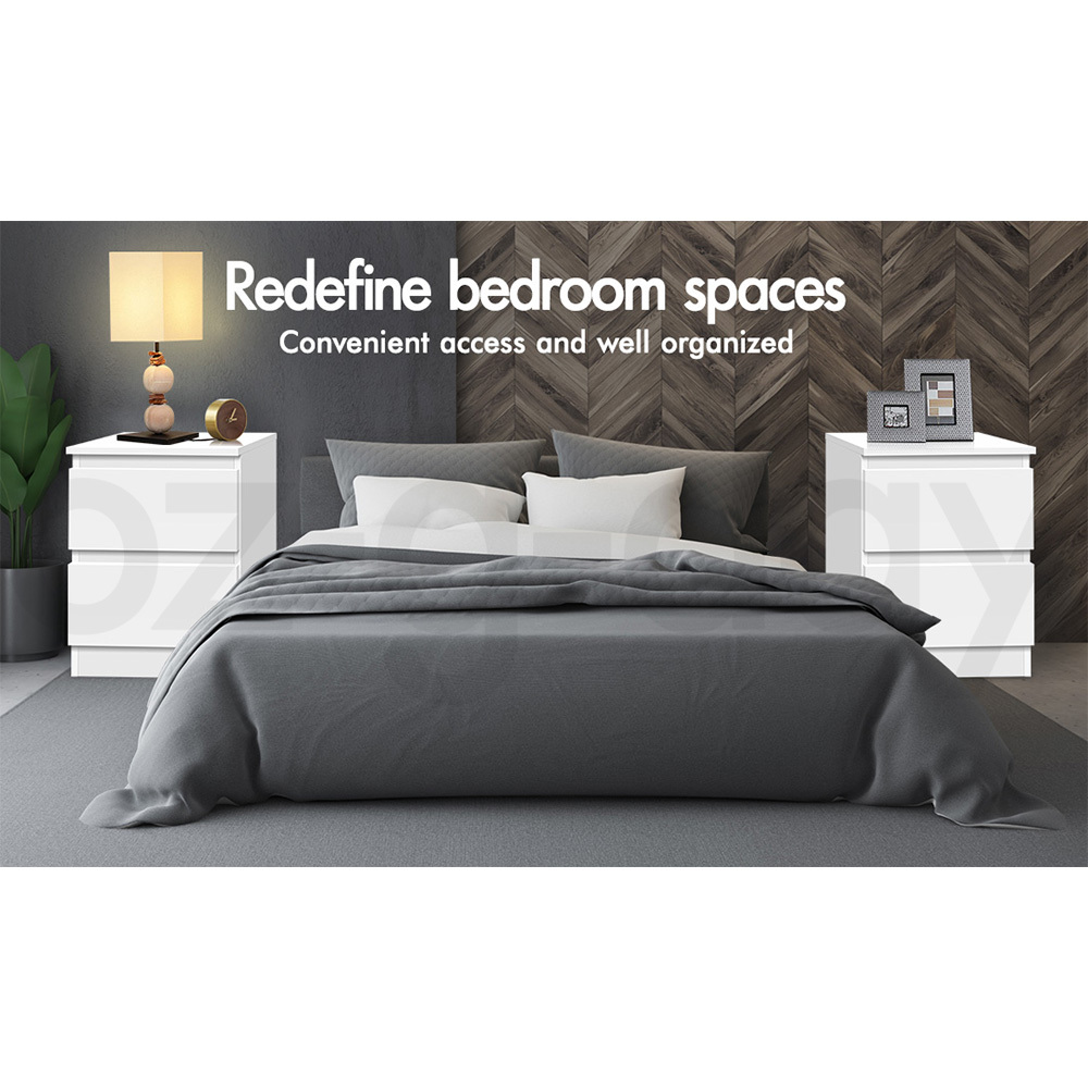ALFORDSON Bedside Table RGB LED Nightstand 1/2/3 Drawers Side Table Storage - Picture 281 of 521
