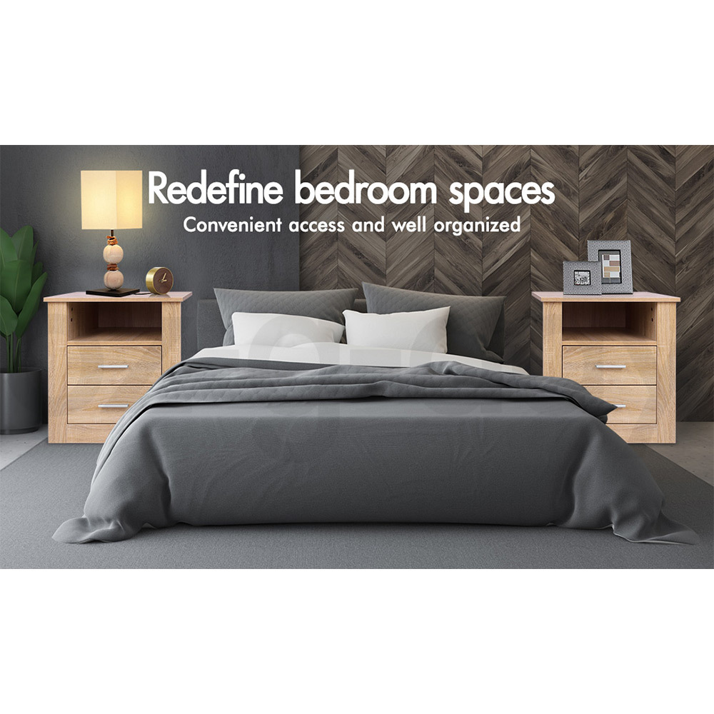 ALFORDSON Bedside Table RGB LED Nightstand 1/2/3 Drawers Side Table Storage - Picture 38 of 521