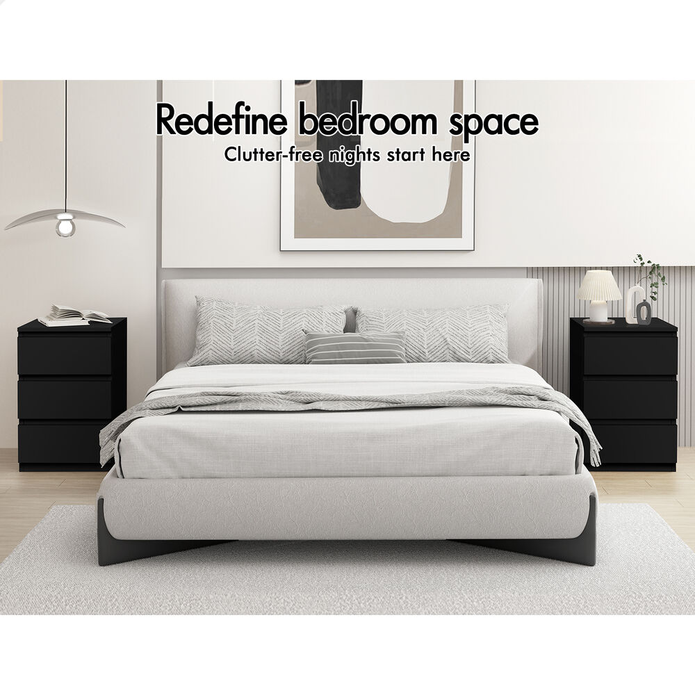 ALFORDSON Bedside Table RGB LED Nightstand 1/2/3 Drawers Side Table Storage - Picture 517 of 521