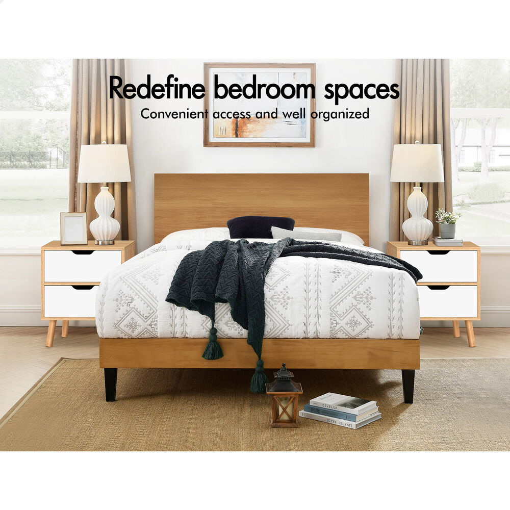 ALFORDSON Bedside Table RGB LED Nightstand 1/2/3 Drawers Side Table Storage - Picture 80 of 521