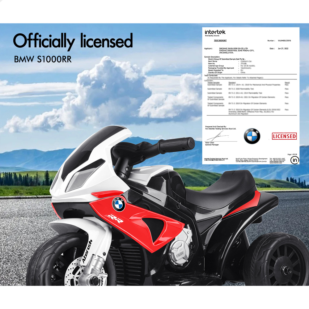 BMW Kids Ride On Car Motorbike S1000RR Licensed Electric Toys Police Bike - Picture 27 of 37