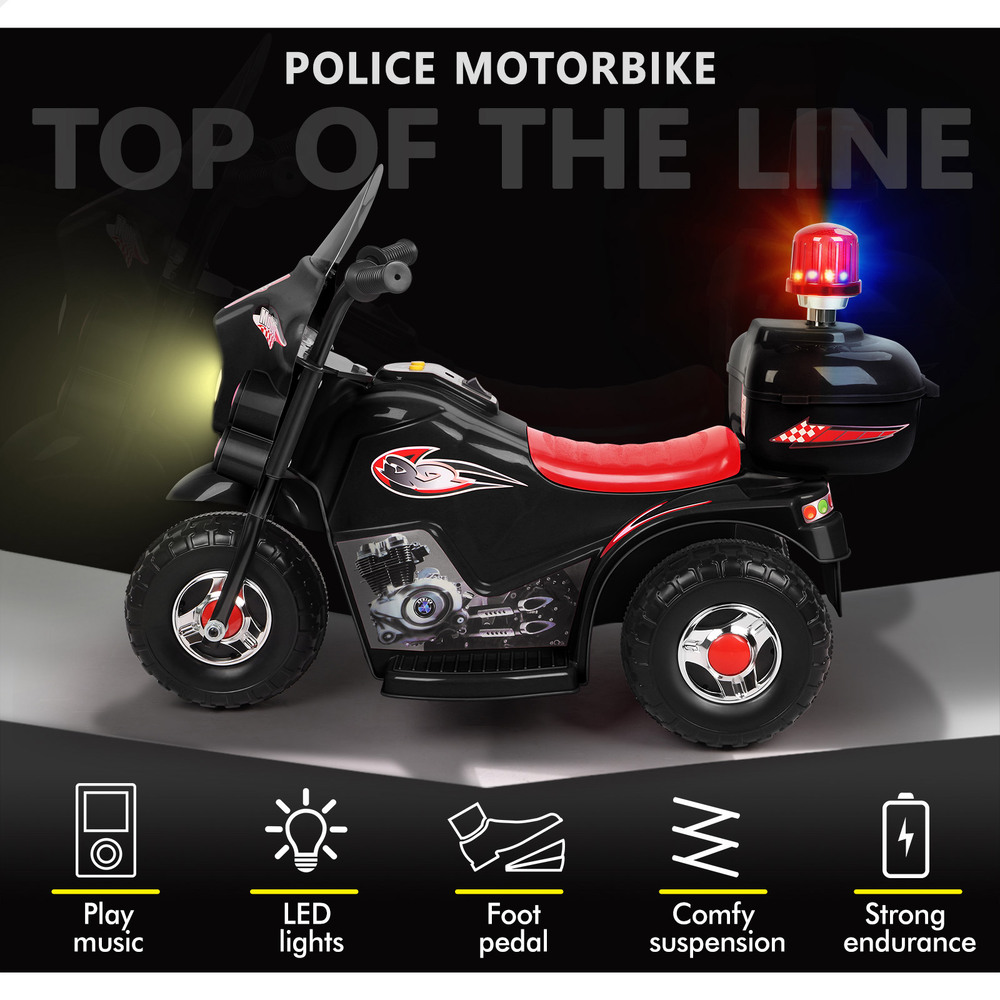 ALFORDSON Kids Ride On Car Police Motorcycle Electric Toy 25W Motor MP3 Lights - Picture 3 of 37