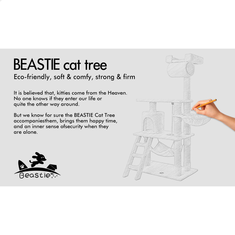 BEASTIE Cat Tree Scratching Post Scratcher Tower Condo House Furniture Bed Stand - Picture 167 of 474
