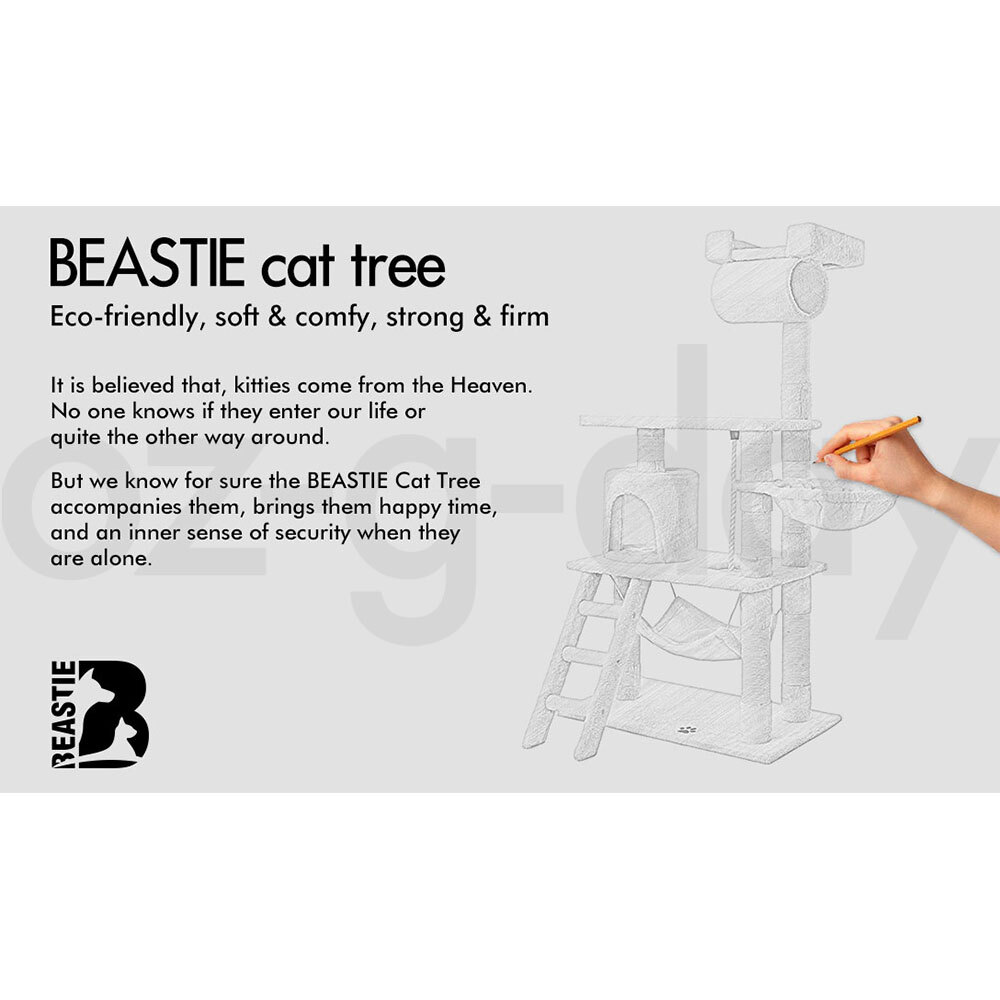 BEASTIE Cat Tree Scratching Post Scratcher Tower Condo House Furniture Bed Stand - Picture 177 of 474