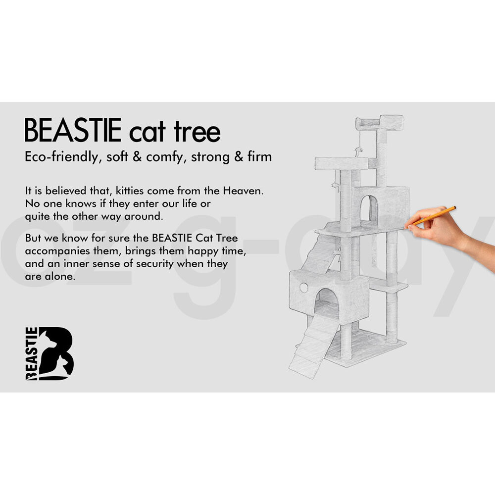 BEASTIE Cat Tree Scratching Post Scratcher Tower Condo House Furniture Bed Stand - Picture 277 of 474