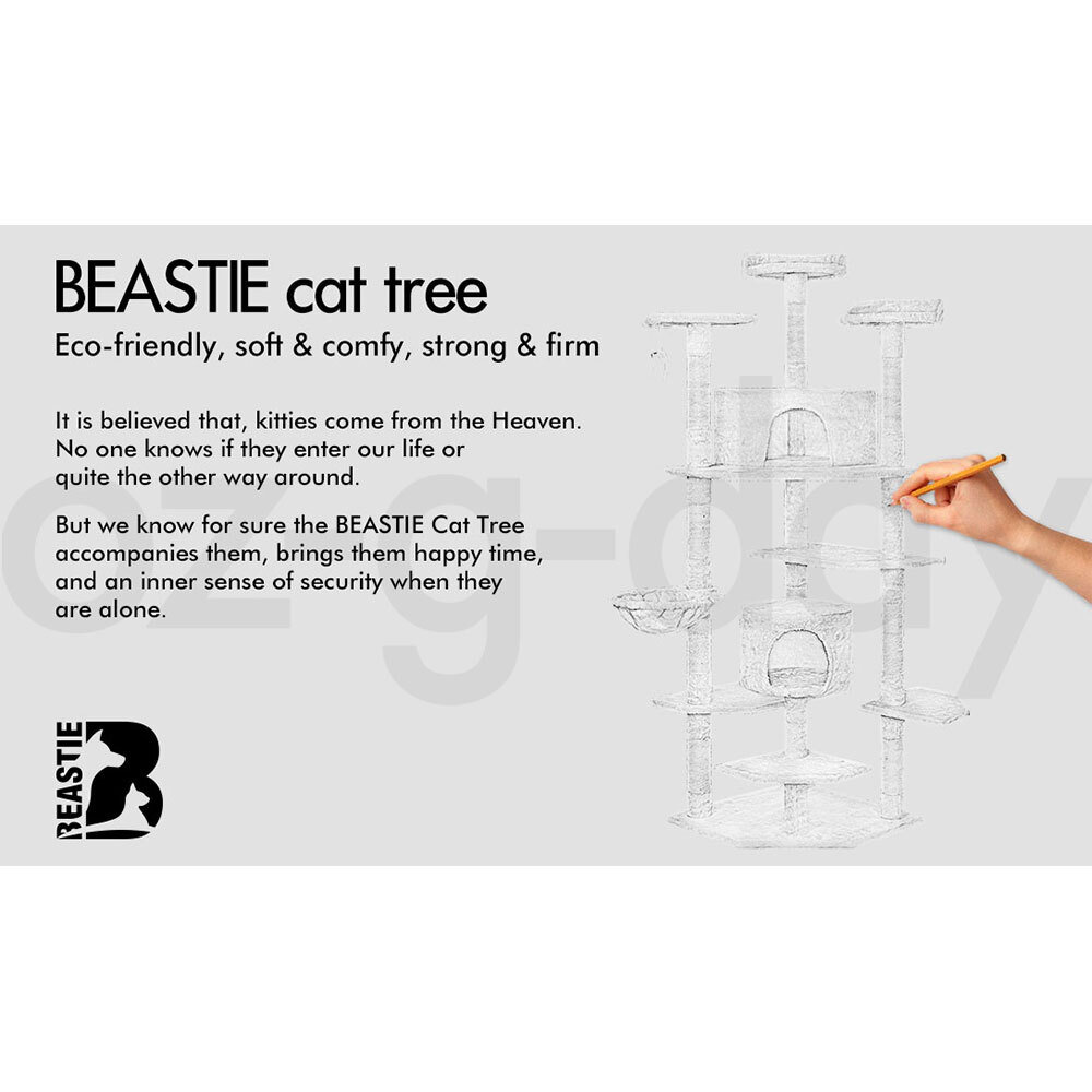 BEASTIE Cat Tree Scratching Post Scratcher Tower Condo House Furniture Bed Stand - Picture 321 of 474