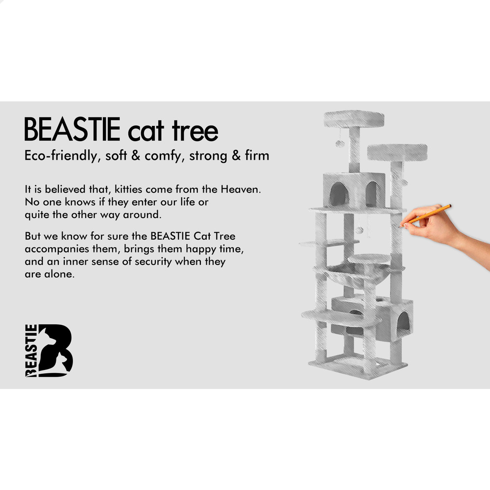 BEASTIE Cat Tree Tower Scratching Post Scratcher Condo House Furniture 184cm - Picture 16 of 38