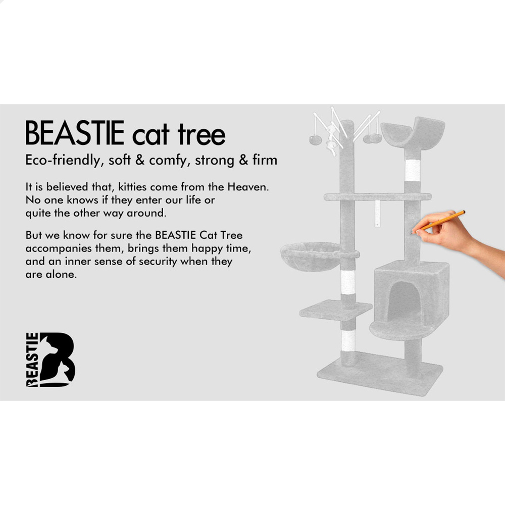 BEASTIE Cat Tree Scratching Post Scratcher Tower Condo House Furniture Bed Stand - Picture 243 of 474