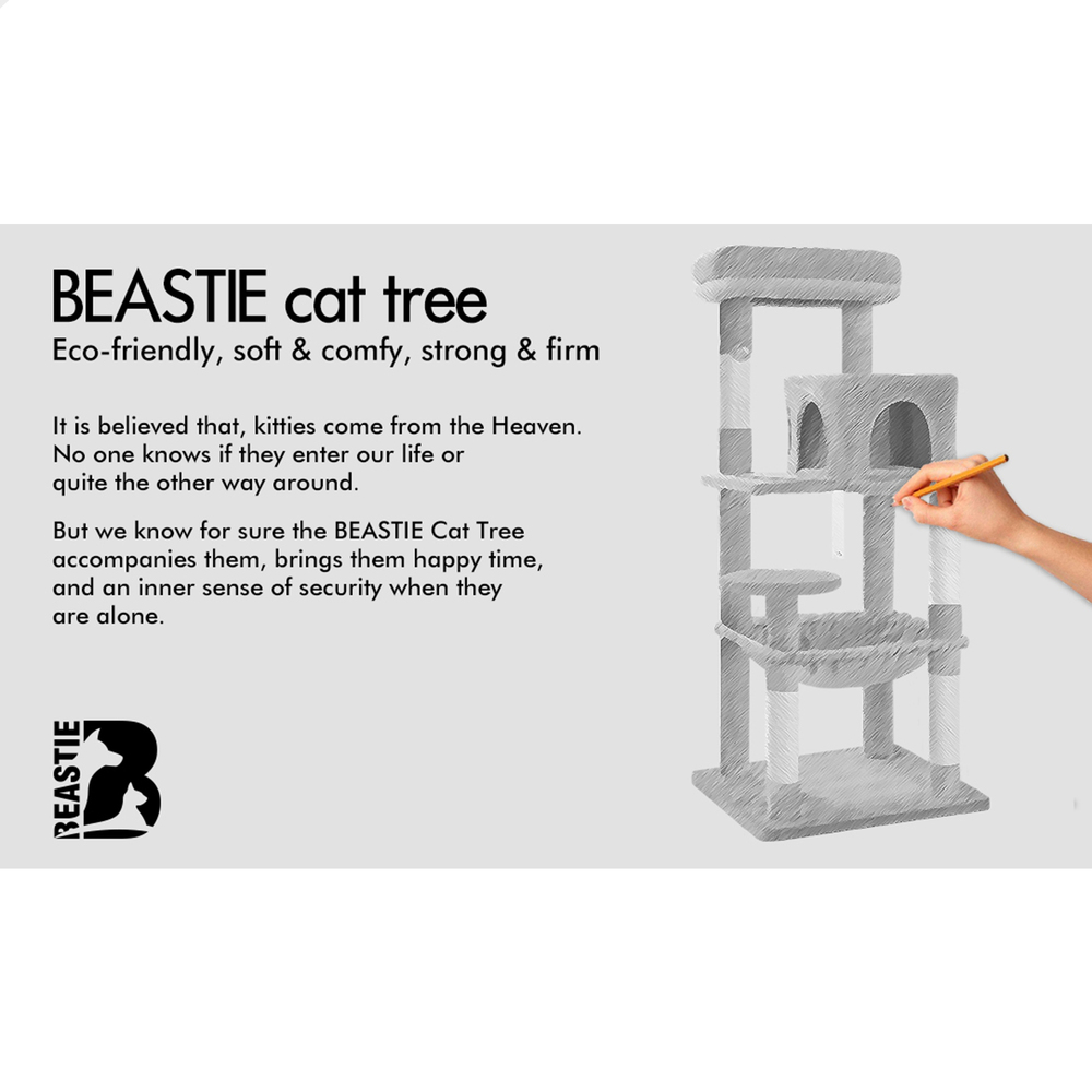 BEASTIE Cat Tree Scratching Post Scratcher Tower Condo House Furniture Bed Stand - Picture 222 of 474