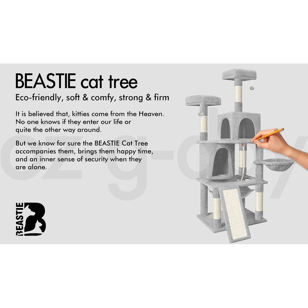 BEASTIE Cat Tree Scratching Post Scratcher Tower Condo House Furniture Bed Stand - Picture 266 of 474