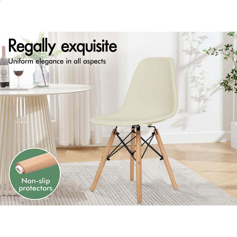 ALFORDSON 4x Dining Chairs Retro Steel Kitchen Lounge Cafe Side Solid Wood PP - Picture 4 of 68