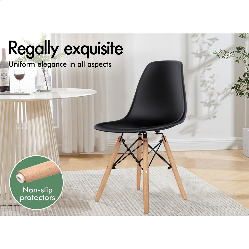 ALFORDSON 4x Dining Chairs Retro Steel Kitchen Lounge Cafe Side Solid Wood PP - Picture 15 of 68