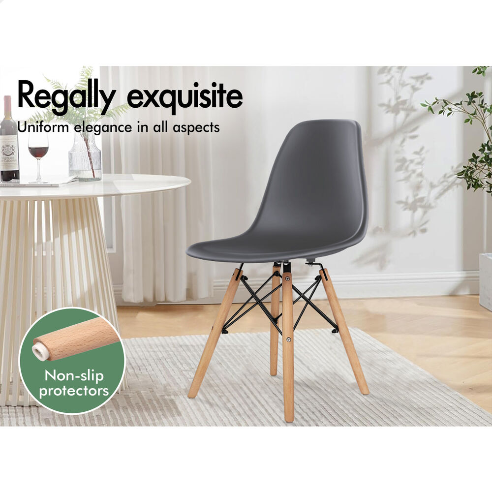 ALFORDSON 4x Dining Chairs Retro Steel Kitchen Lounge Cafe Side Solid Wood PP - Picture 26 of 68