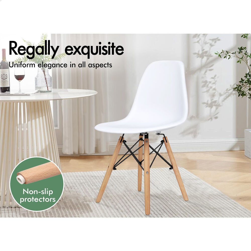 ALFORDSON 4x Dining Chairs Retro Steel Kitchen Lounge Cafe Side Solid Wood PP - Picture 48 of 68