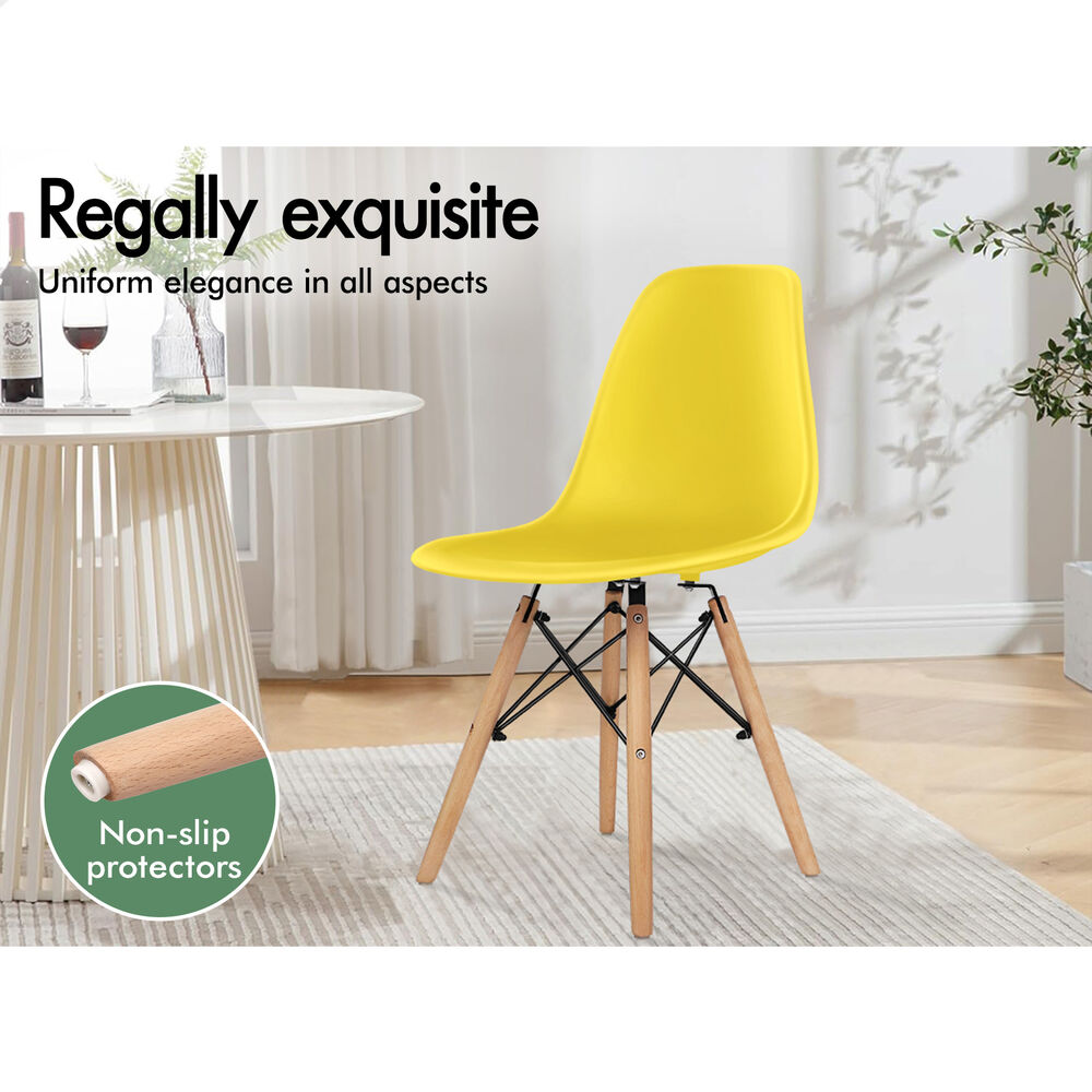 ALFORDSON 4x Dining Chairs Retro Steel Kitchen Lounge Cafe Side Solid Wood PP - Picture 59 of 68