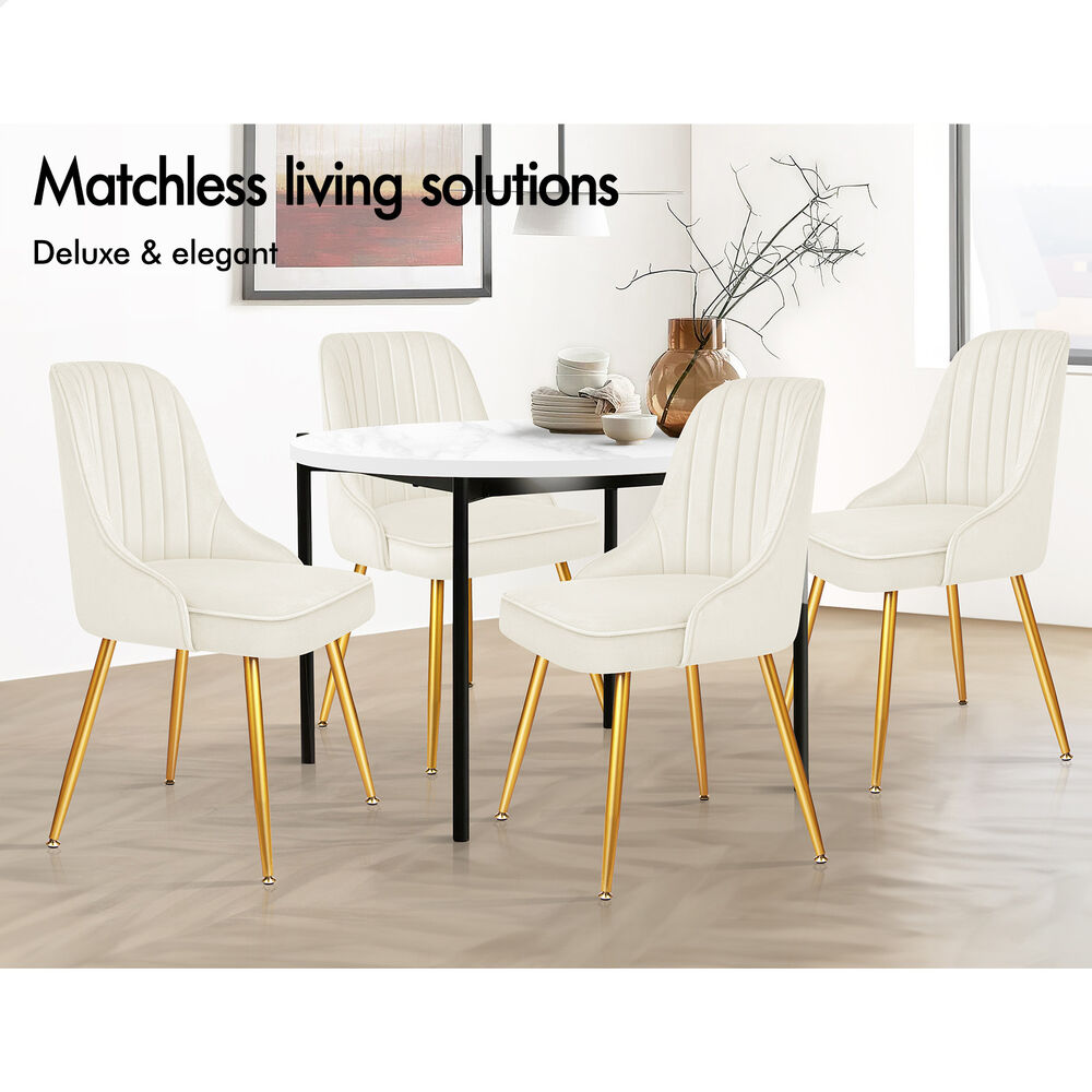 ALFORDSON Dining Chairs Kitchen Accent Lounge Padded Tufted Seat Velvet x2/x4 - Picture 26 of 121