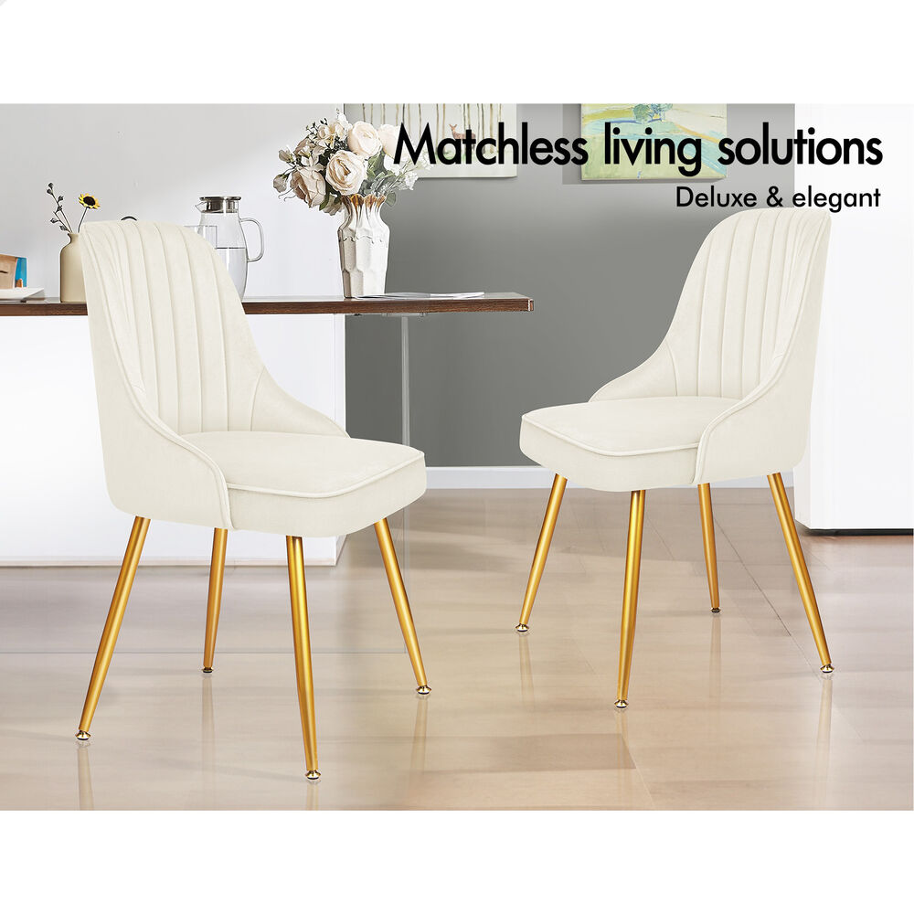 ALFORDSON Dining Chairs Kitchen Accent Lounge Padded Tufted Seat Velvet x2/x4 - Picture 37 of 121
