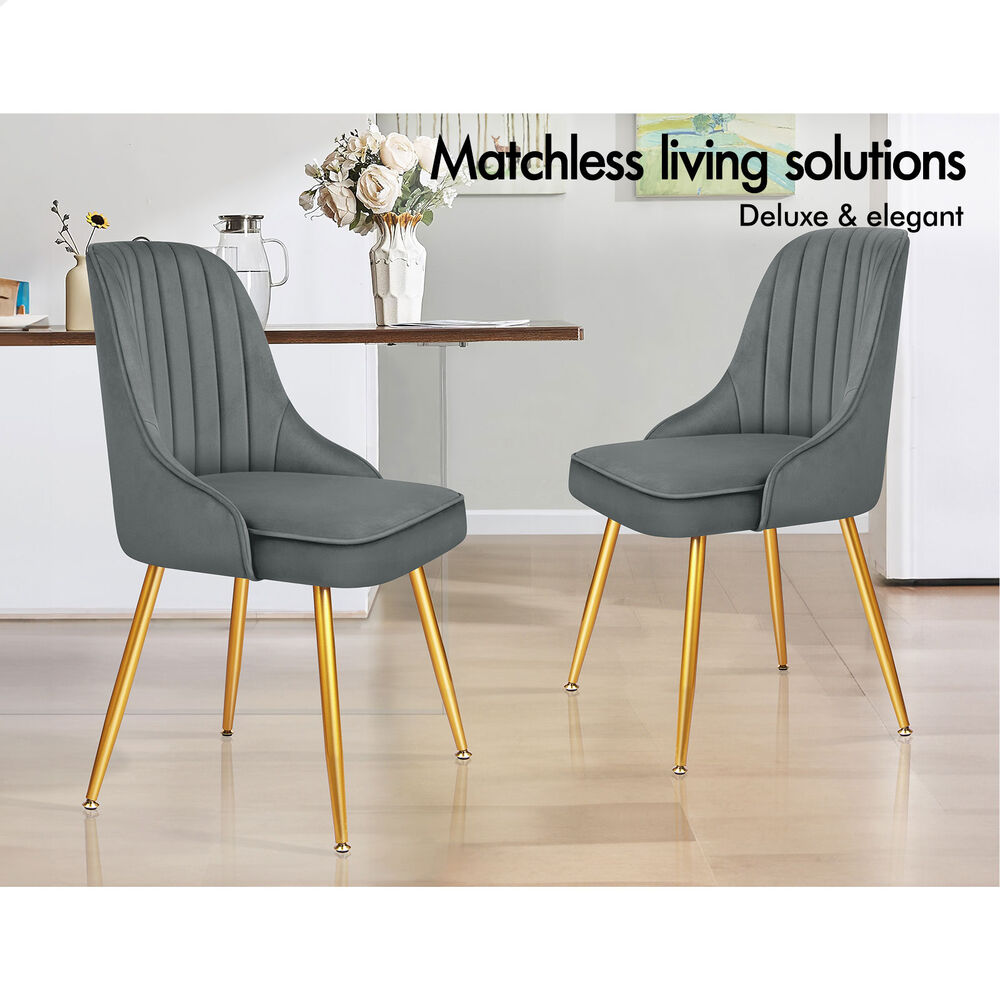 ALFORDSON Dining Chairs Kitchen Accent Lounge Padded Tufted Seat Velvet x2/x4 - Picture 15 of 121
