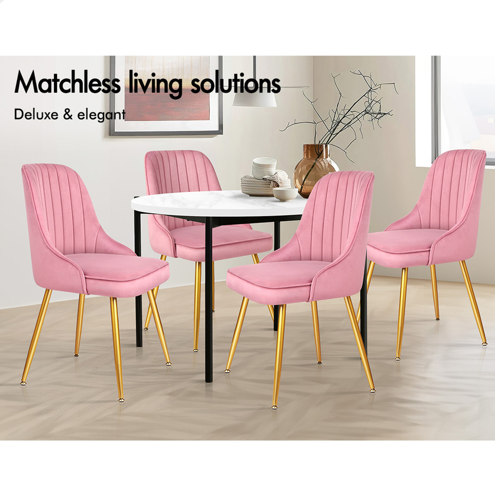 ALFORDSON Dining Chairs Kitchen Accent Lounge Padded Tufted Seat Velvet x2/x4 - Picture 95 of 121