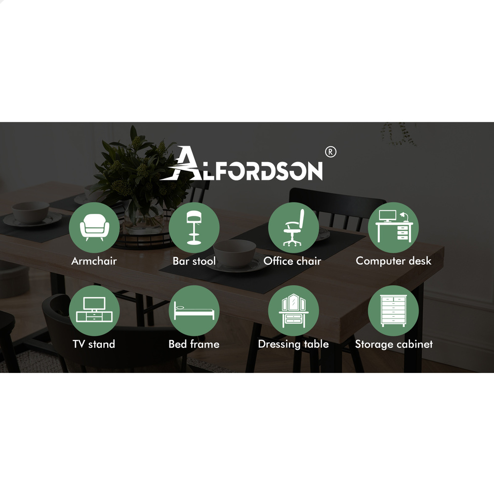 ALFORDSON Dining Chairs Kitchen Swivel PU Leather Sherpa Velvet Wooden x1/x2/x4 - Picture 360 of 592