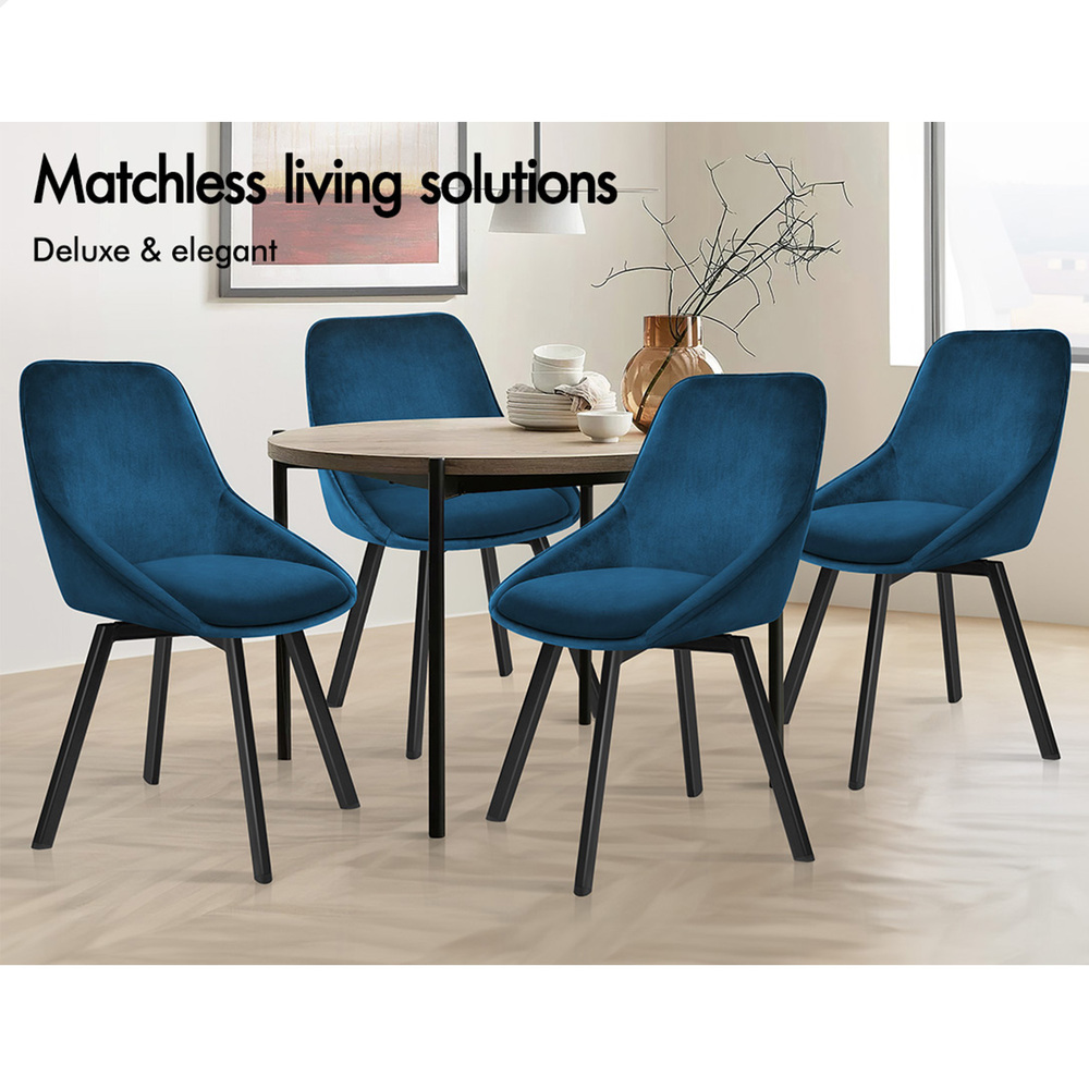 ALFORDSON Dining Chairs Kitchen Swivel PU Leather Sherpa Velvet Wooden x1/x2/x4 - Picture 382 of 592
