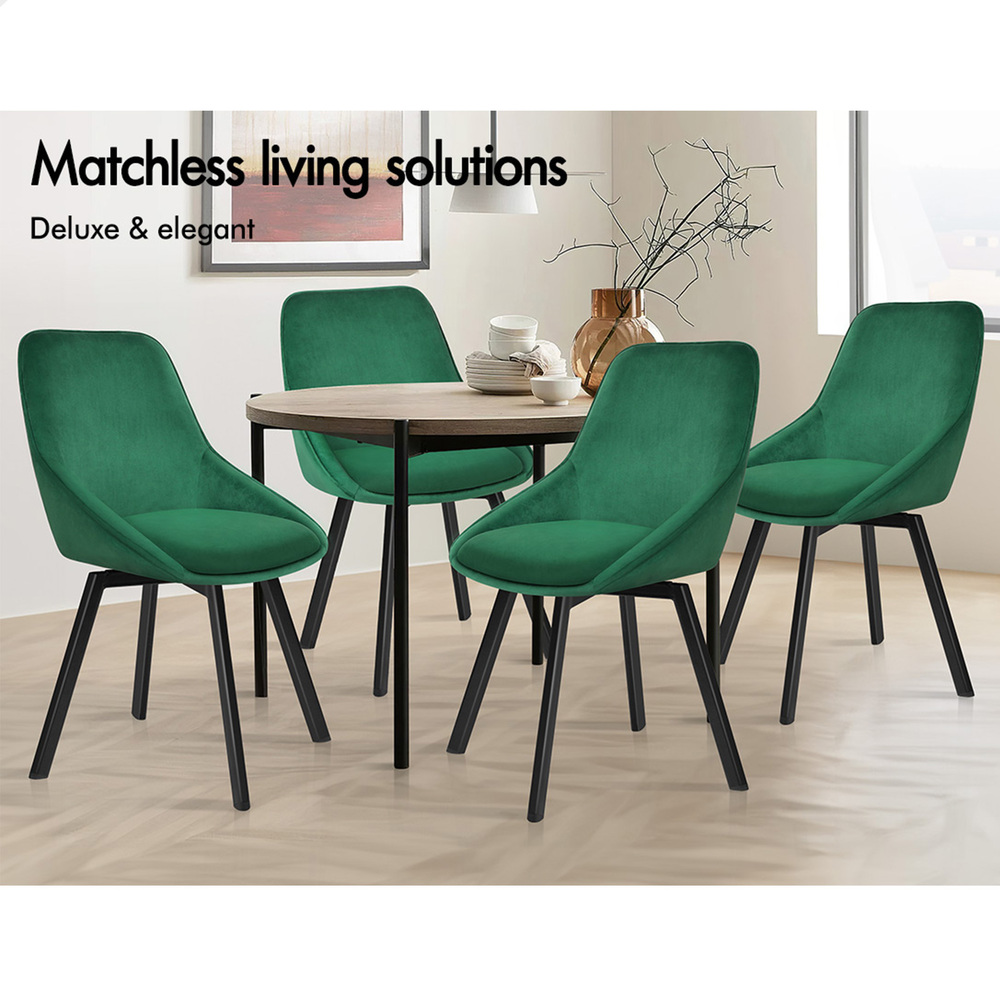 ALFORDSON Dining Chairs Kitchen Swivel PU Leather Sherpa Velvet Wooden x1/x2/x4 - Picture 394 of 592