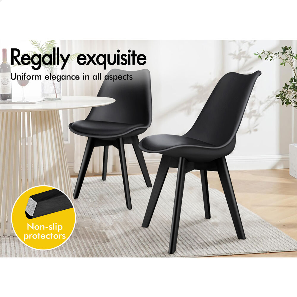 ALFORDSON Dining Chairs Kitchen Swivel PU Leather Sherpa Velvet Wooden x1/x2/x4 - Picture 430 of 592