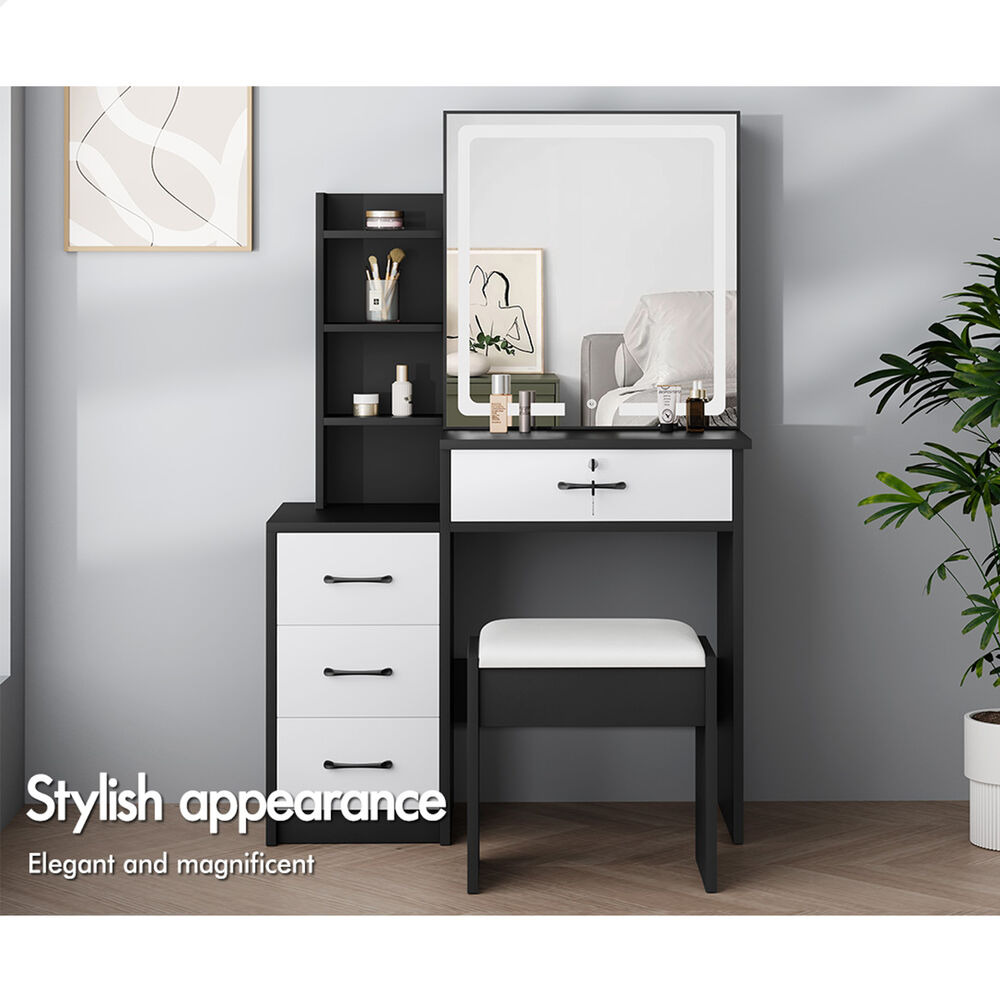ALFORDSON Dressing Table Stool Set Makeup Mirror Vanity Desk Storage Cabinet - Picture 38 of 60