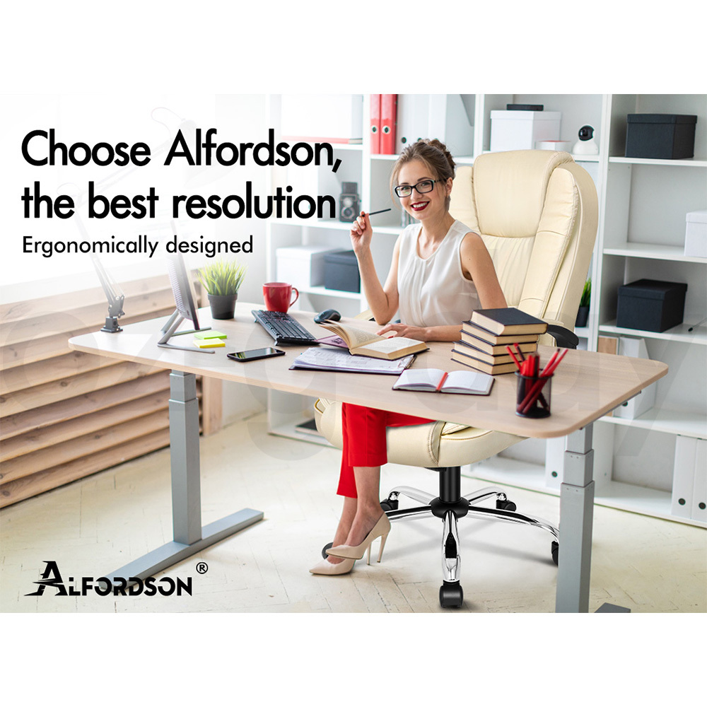 ALFORDSON Office Chair Mesh Executive Gaming Seat Leather Fabric Racing Tilt - Picture 26 of 1,188
